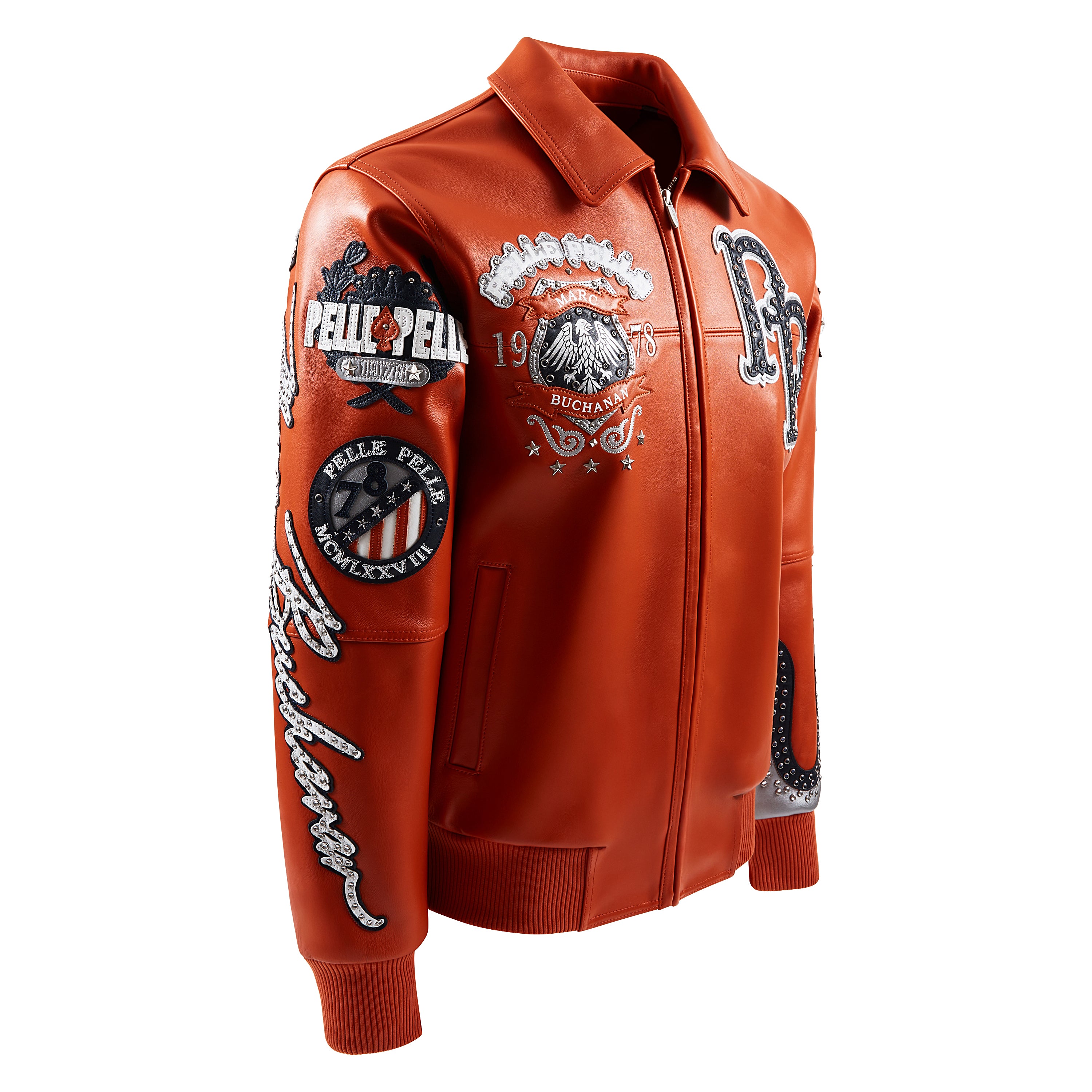 World Famous Pelle Jacket | Orange/Navy/White/Silver – Capsule NYC