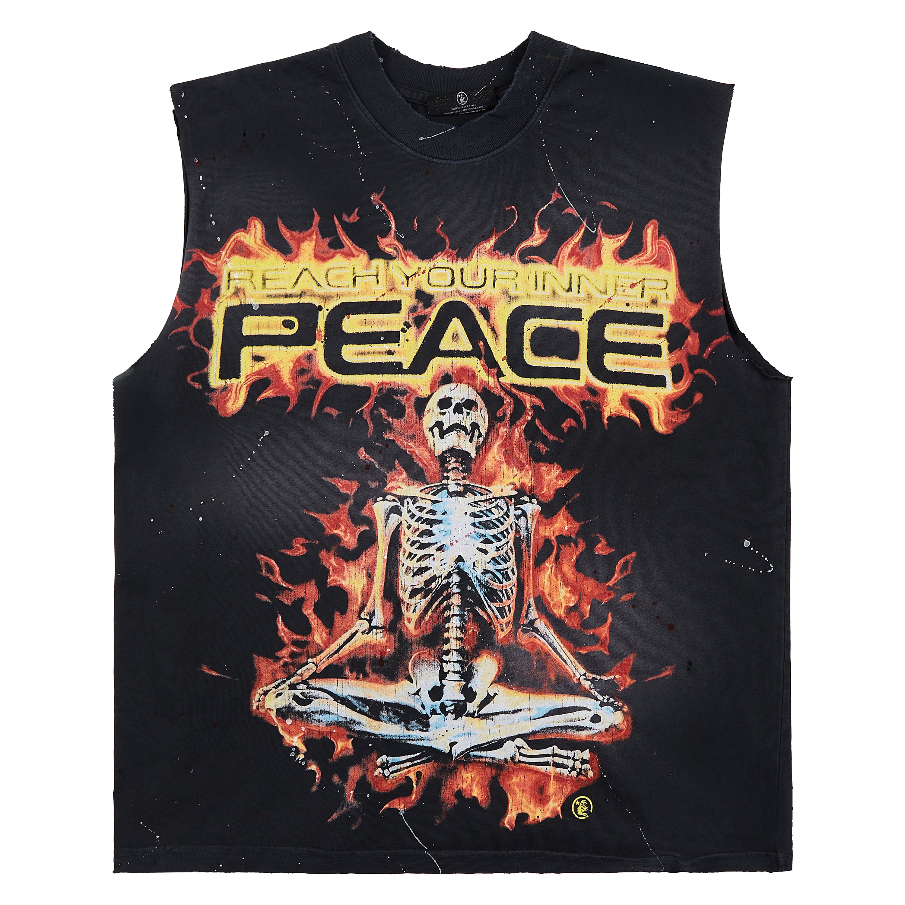 Inner Peace Skeleton Sleeveless Tee | Black – Capsule NYC