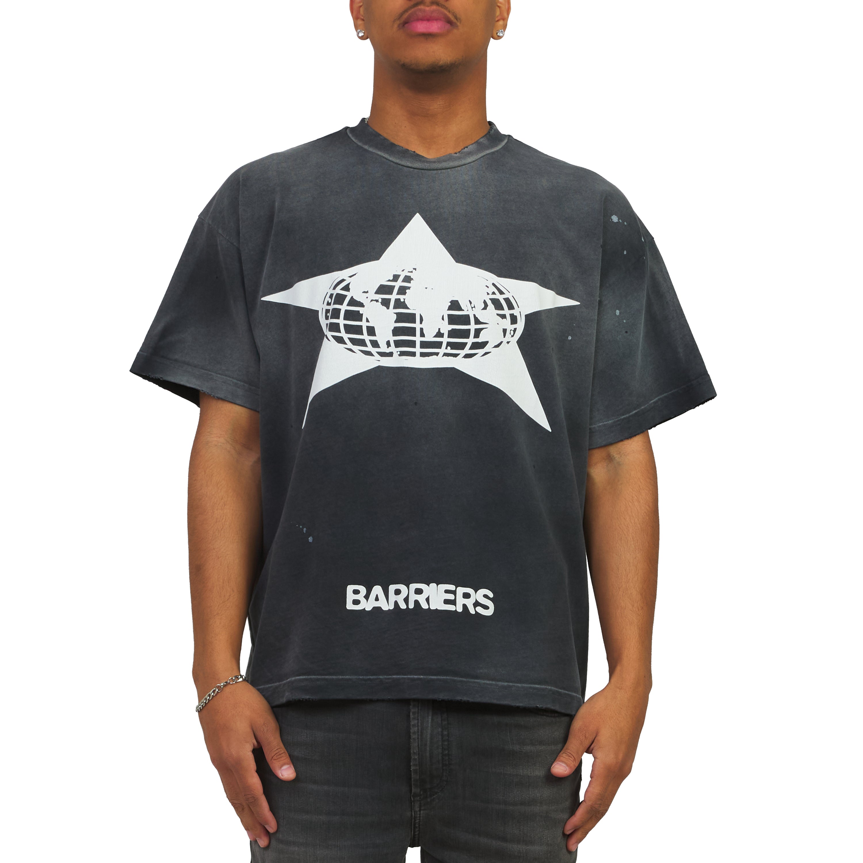 Distressed Star Tee | Vintage Black – Capsule NYC