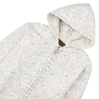 Cashew Blossom Pearl Zipper Hoodie | White
