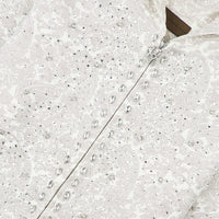 Cashew Blossom Pearl Zipper Hoodie | White