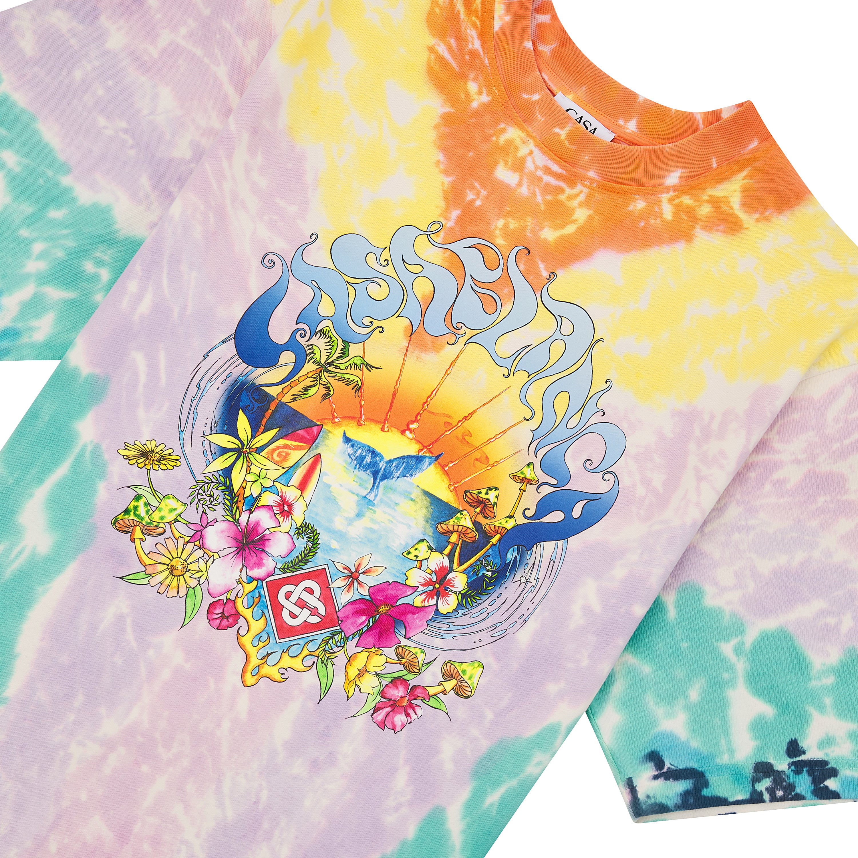 Hanes “SURFIN’ USA” Surfer Spellout Graphic Spiral Tie Dye T-Shirt