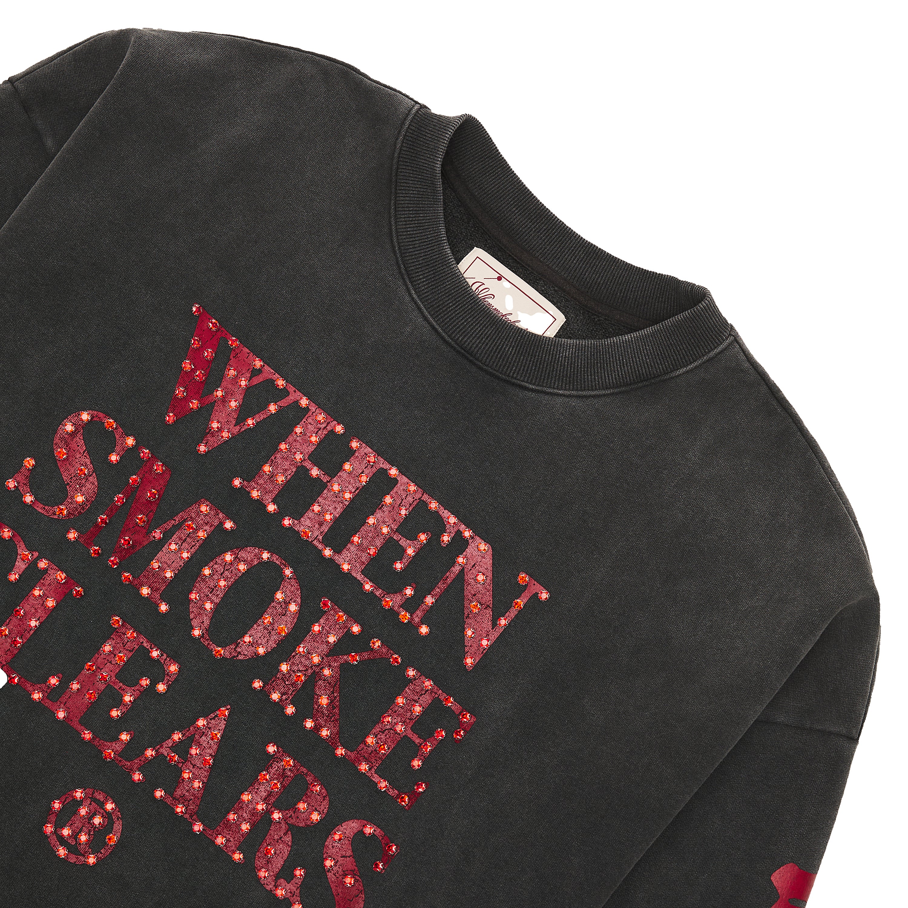 Diamond Rhinestone Sweatshirt | Black/Red – Capsule NYC