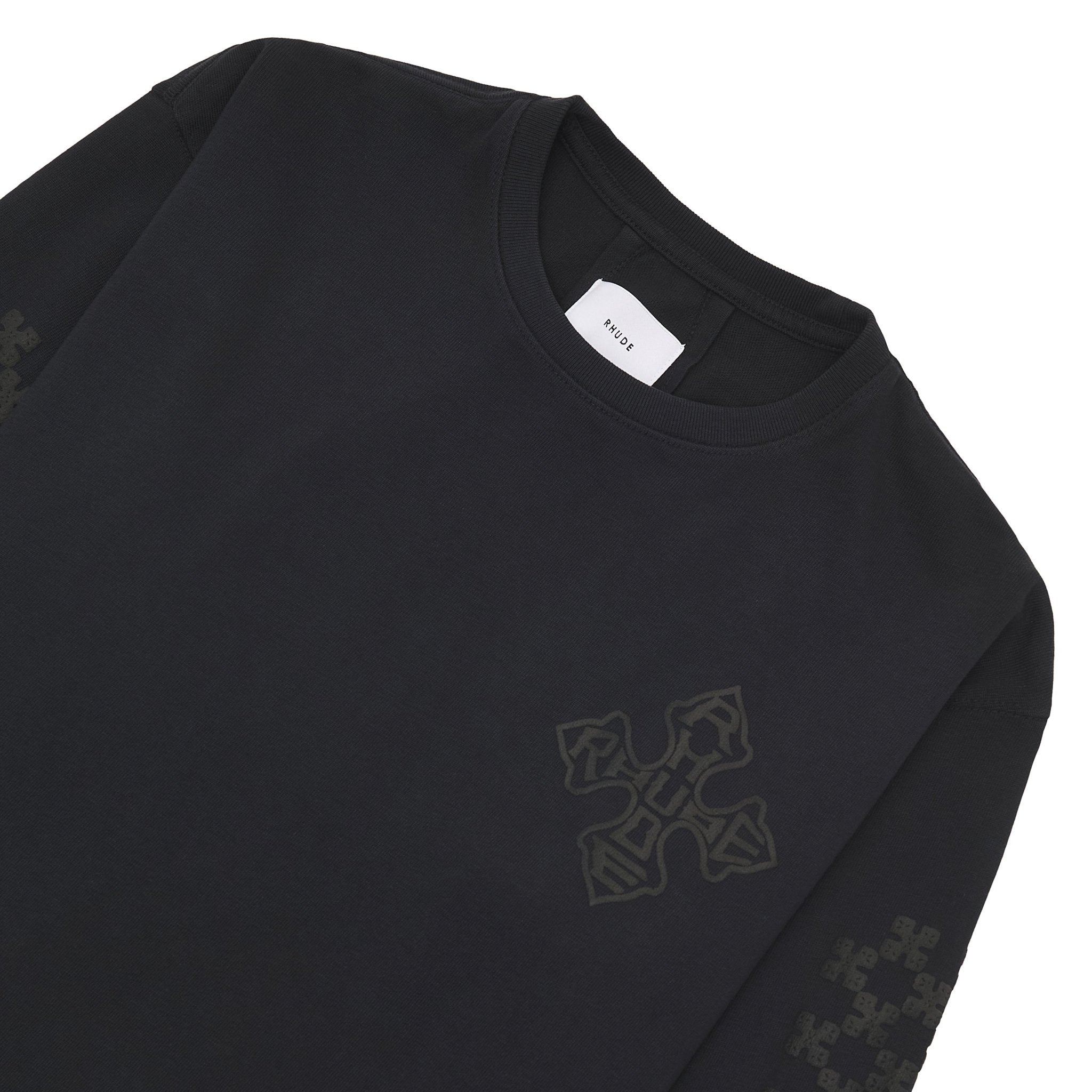 【関税込み】Rhude ブラック Cross 長袖Tシャツ Cross L/S Tee | Black/Black – Capsule NYC
