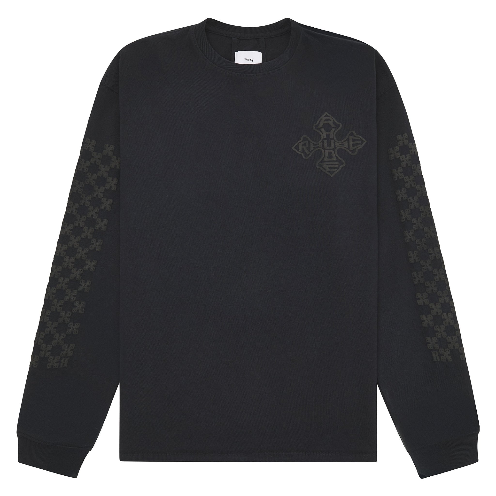 【関税込み】Rhude ブラック Cross 長袖Tシャツ Cross L/S Tee | Black/Black – Capsule NYC