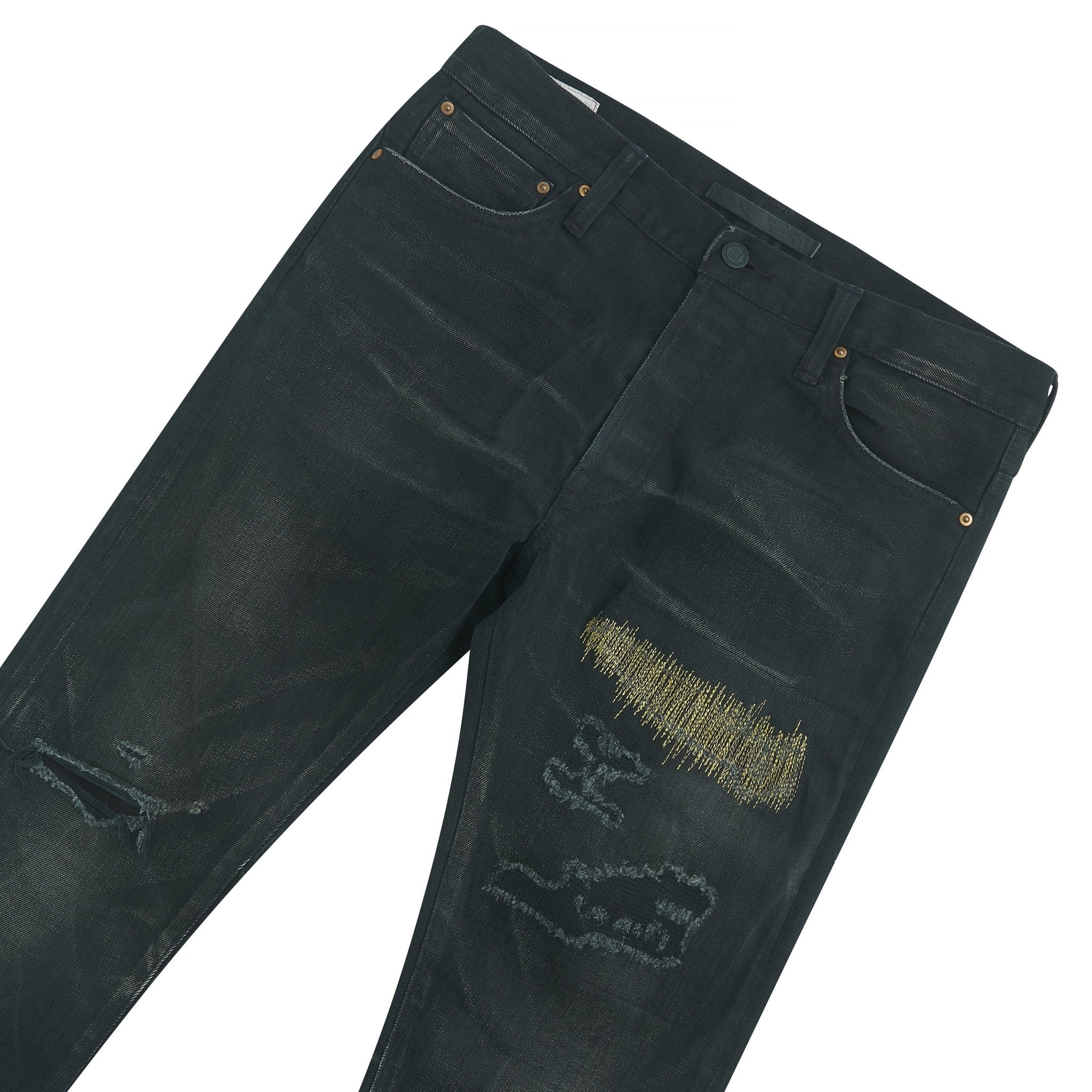 Nara Slim Kuro Gold Leaf Repair Denim – Capsule NYC