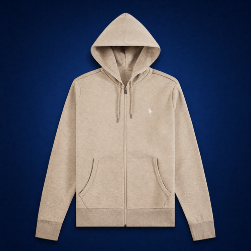 Double-Knit Full Zip Hoodie | Tuscan Beige Heather