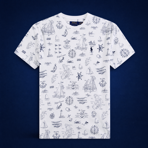 Nautical Tee | Seaward Bound White