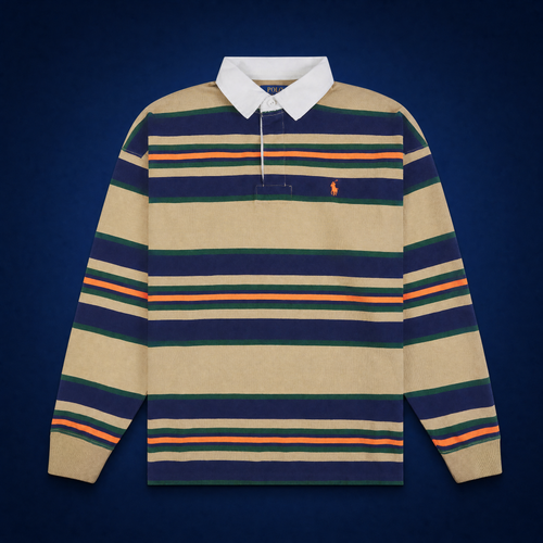 Striped Rugby Shirt | RL Khaki Multi