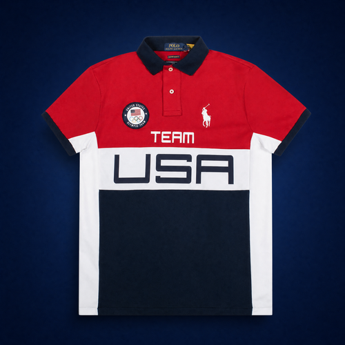 Team USA Stretch Mesh Polo Shirt | Red