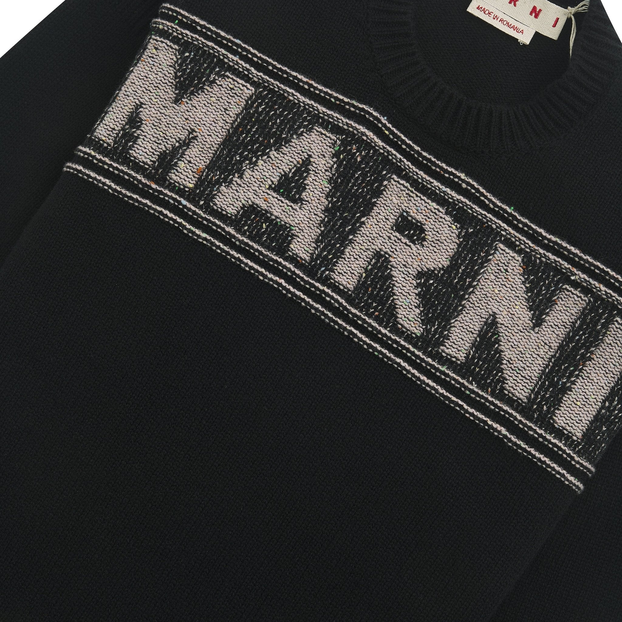 Round-Neck Black Emblem Cardigan Unisex