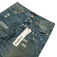 Indigo Vintage Distress Crop Denim - Capsule NYC