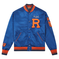 Satin Letterman Jacket | Blue Yacht - Capsule NYC