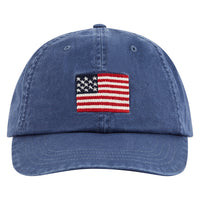 Flag Embroidered Ball Cap | Navy