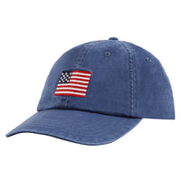 Flag Embroidered Ball Cap | Navy