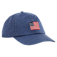 Flag Embroidered Ball Cap | Navy