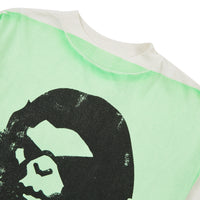 Mad Face Handprinting Tee | White/Green