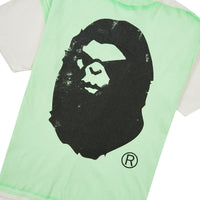 Mad Face Handprinting Tee | White/Green
