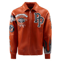 World Famous Pelle Jacket | Orange/Navy/White/Silver