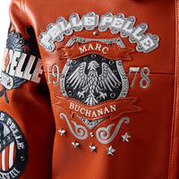 World Famous Pelle Jacket | Orange/Navy/White/Silver