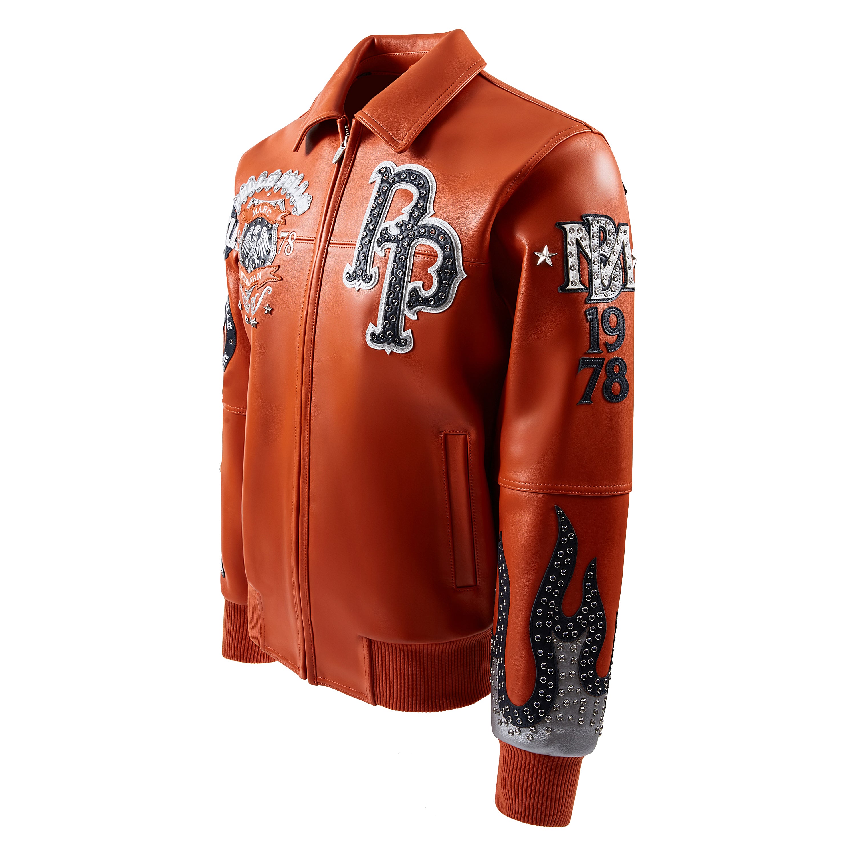 World Famous Pelle Jacket | Orange/Navy/White/Silver – Capsule NYC