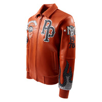 World Famous Pelle Jacket | Orange/Navy/White/Silver