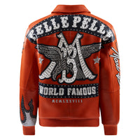 World Famous Pelle Jacket | Orange/Navy/White/Silver