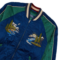 Takihyo Satin Jacket | Canyon Blue/Bush Green