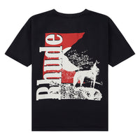Moonlight Wolf Pocket Tee | Black/White/Red