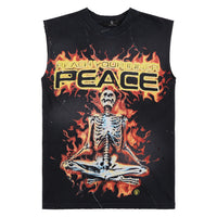 Inner Peace Skeleton Sleeveless Tee | Black