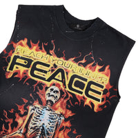 Inner Peace Skeleton Sleeveless Tee | Black