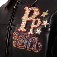 Stars and Striped Jacket | Black/Cabernet/Ivory/Gold Foil