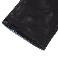 Coated Indigo Flared Denim