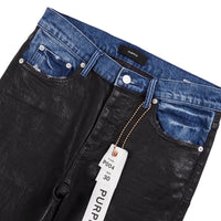 Coated Indigo Flared Denim