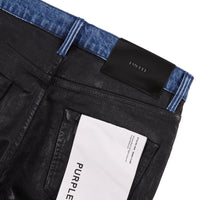 Coated Indigo Flared Denim