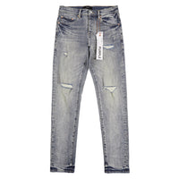 Worn Indigo Reflective Paint Denim