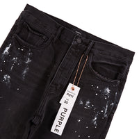 Knee Slit Paint Splatters Denim