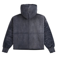Studded Slab Hoodie | Washed Black