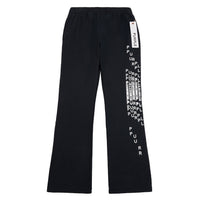 Cracked Puzzle Flared Sweatpant | Black