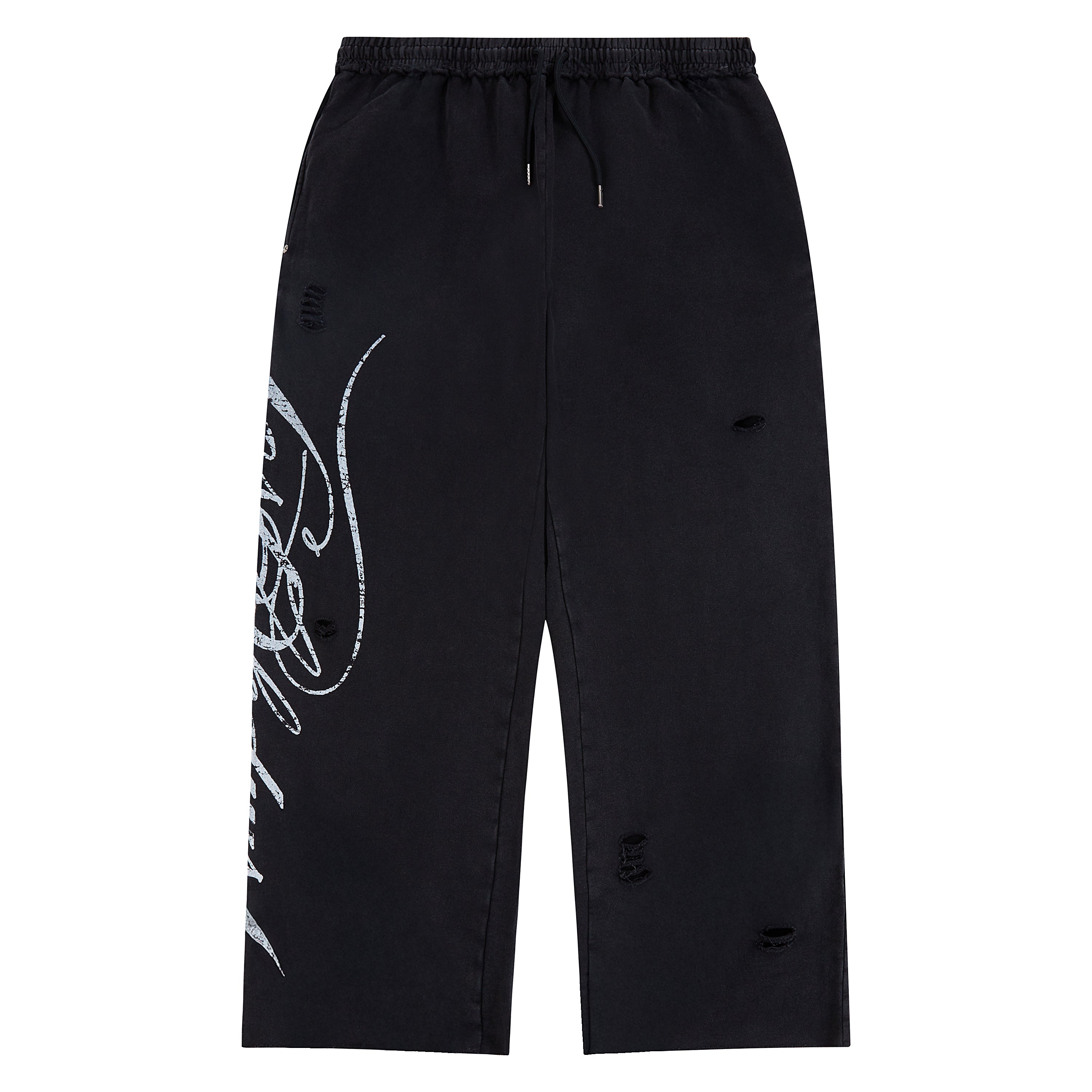 Distressed Script Sweatpant | Black – Capsule NYC