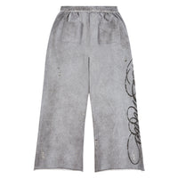 Distressed Script Sweatpant | Grey