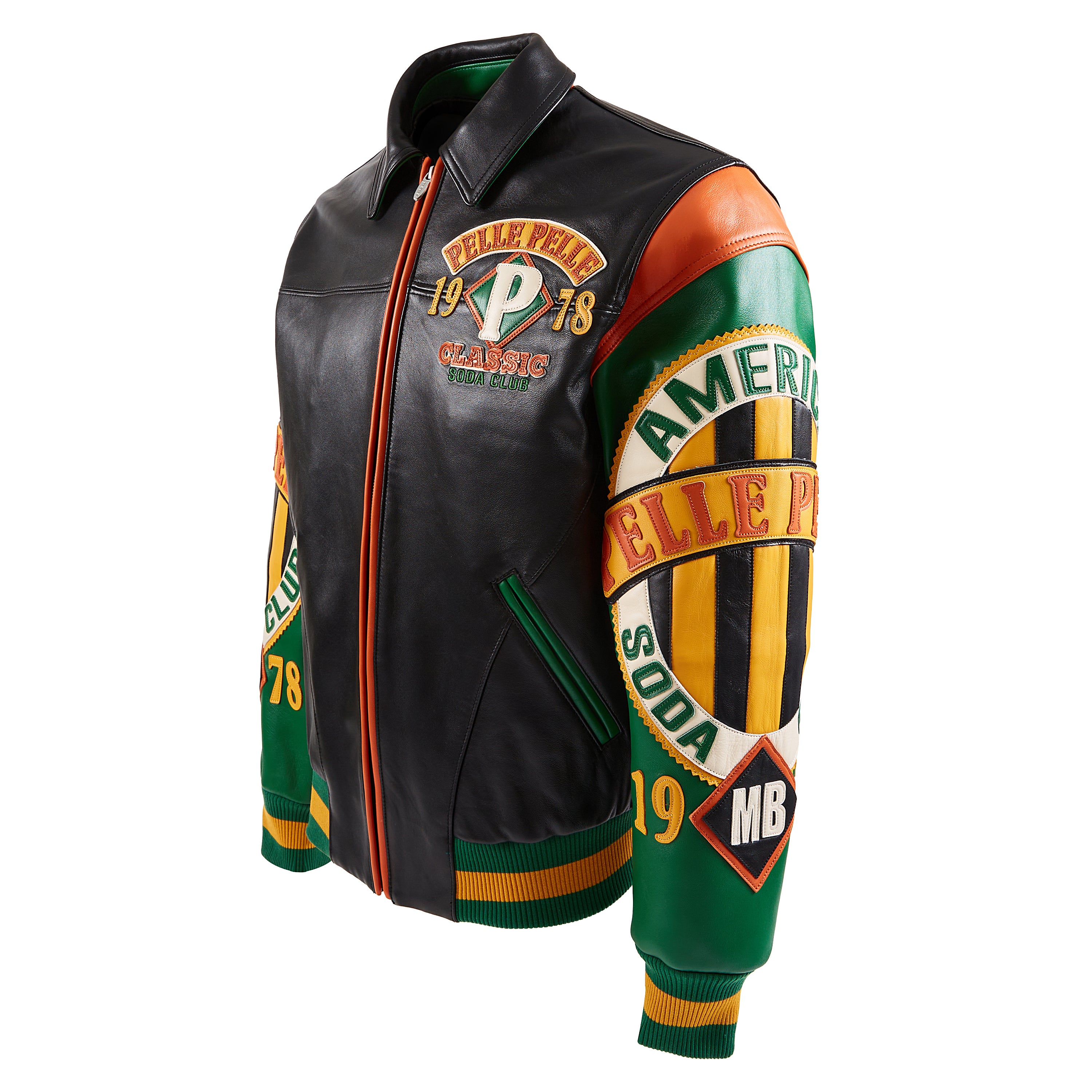 American Soda Club Jacket | Black/Jet Green/Orange – Capsule NYC
