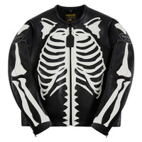Bones Flat Leather Jacket | Black/White