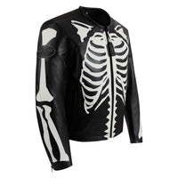 Bones Flat Leather Jacket | Black/White