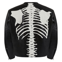 Bones Flat Leather Jacket | Black/White