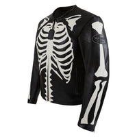 Bones Flat Leather Jacket | Black/White