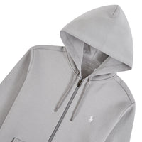 Double-Knit Full Zip Hoodie | Soft Grey