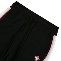 Stripe Merino Track Pant | Black