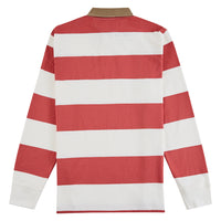 Khaki-Collar Rugby Shirt | Red Sky/Trophy Cream