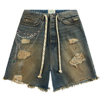 Victorian Chain Denim Short | Indigo